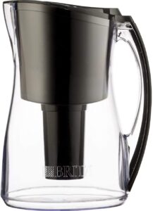 Brita Marina Water Filter Pitcher, Black, 8 Cup”